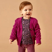 FOREST FANCY - Organic Cotton Fancy Knit Cardigan Sweater