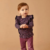 FOREST FANCY - Allover Print Ruffle Fashion Top