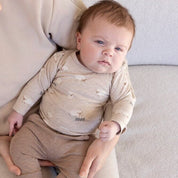 SLEEPY SHEEPY - Allover Print Peached Inside Jersey Fashion Top