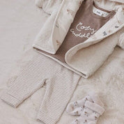 SLEEPY SHEEPY - 2x2 Ribbed Knit “cozy cuddles” Stripe Fashion Pants