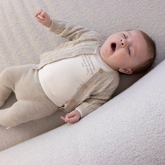 THE KNITS - Cardigan Homespun Style Cable Knit Sweater