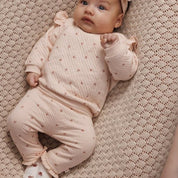 MORNING SUN - Flower Print Double Knit Baby Pants