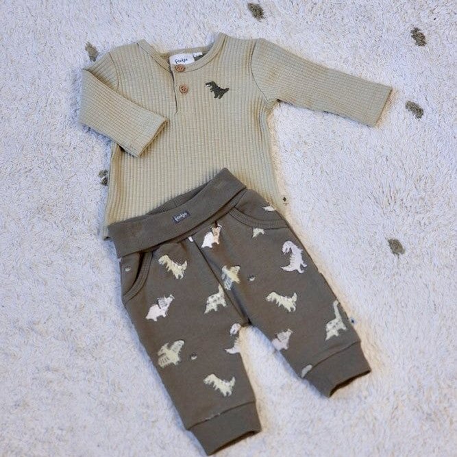 ROARSOME - Organic Cotton Dinosaur Peached French Terry Fashion Pants