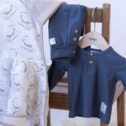 NARWAL - "Protect our Oceans" 5x2 Drop Needle Rib Henley Collar Top