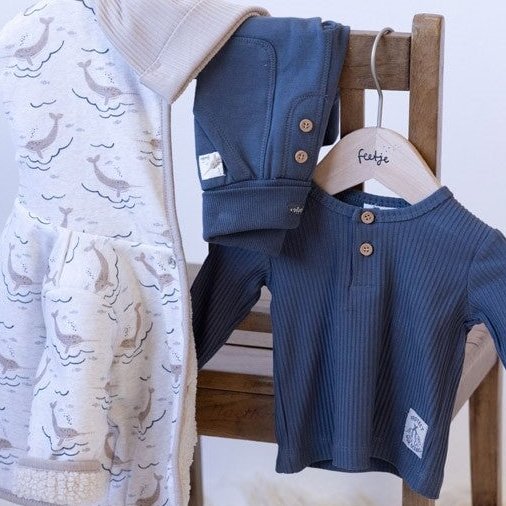 NARWAL - "Protect our Oceans" 5x2 Drop Needle Rib Henley Collar Top