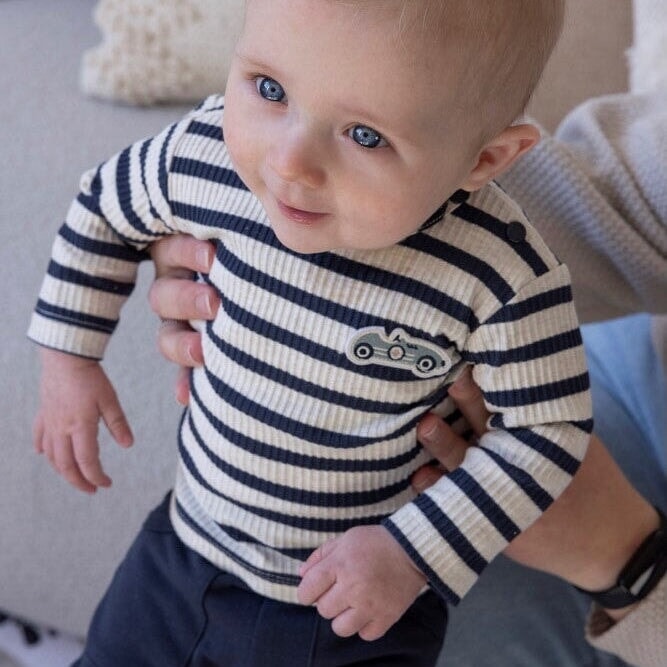 LET'S GO - 5x2 Rib Jersey Stripe Fashion Top