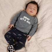 LET'S GO - “Okay Let’s Go!” Soft French Terry Fleece Fashion Pants