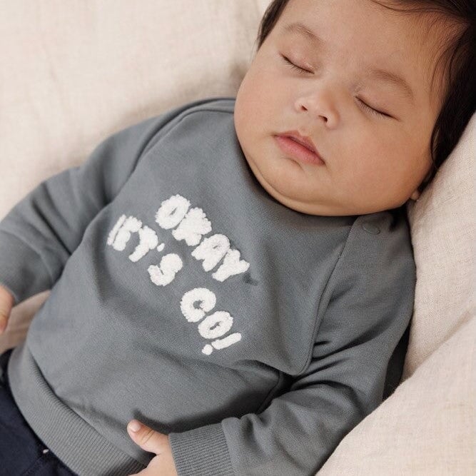 LET'S GO -“okay let’s go!” Signature French Terry Fleece Sweat Top