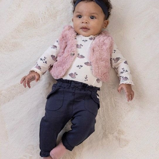 SWAN LAKE - Peached Inside Jersey & Pointelle Lace Fashion Leggings