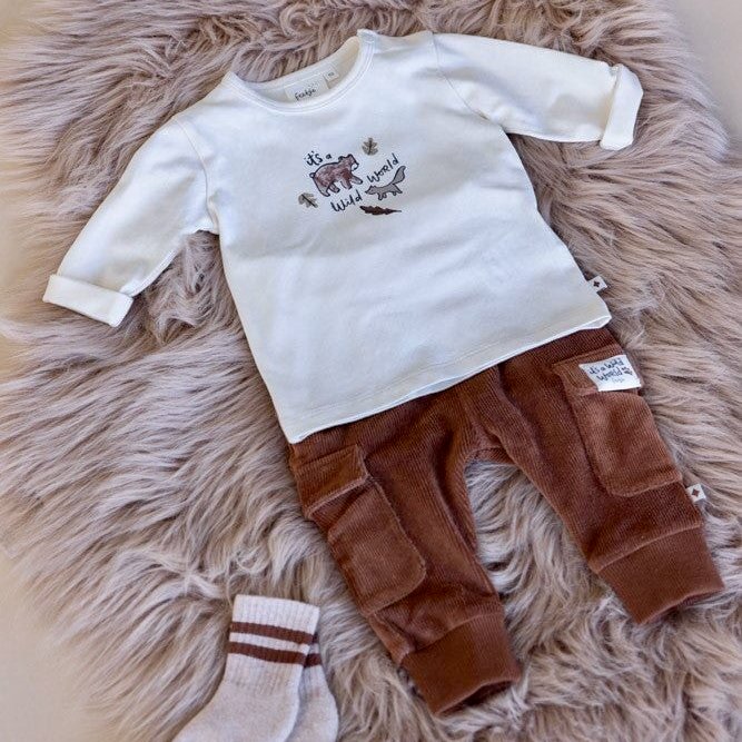 WILD WORLD - Ribbed Velour Fashion Pants