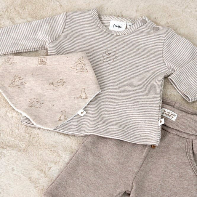 THE CUDDLE COMPANY - Organic Cotton Striped Interlock Long Sleeve Top
