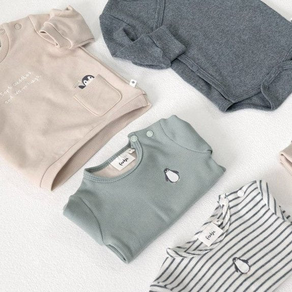 PENGUIN CUDDLES — Organic Cotton Rib Jersey Long-Sleeve Top