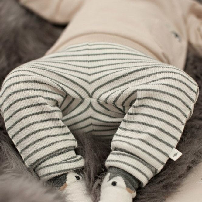 PENGUIN CUDDLES — Organic Cotton Striped Rib Fashion Pants