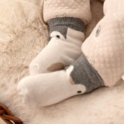 PENGUIN CUDDLES — Organic Cotton Penguin Face Baby Socks