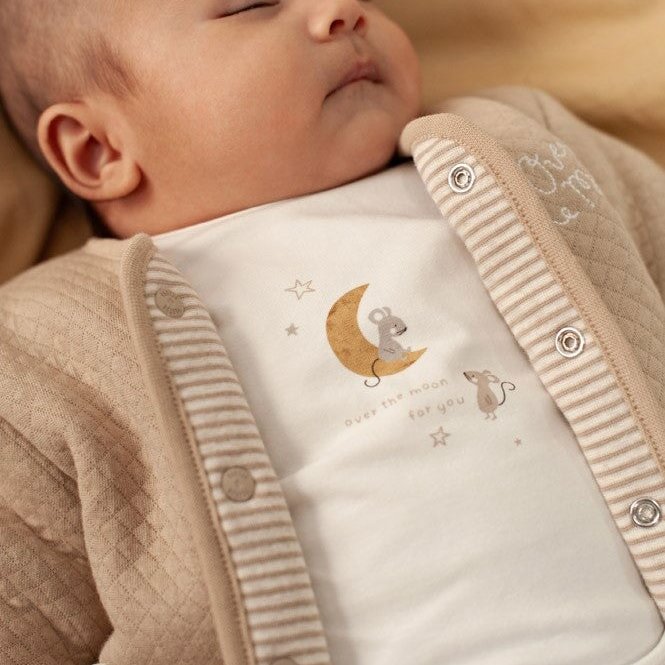 OVER THE MOON FOR YOU - Organic Cotton Crescent Moon Rib Jersey Fashion Top