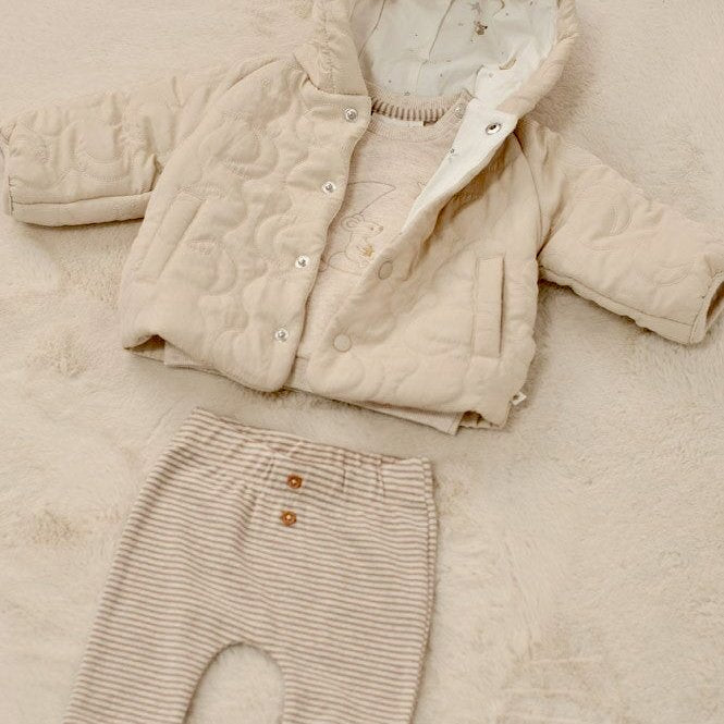 OVER THE MOON FOR YOU -  Organic Cotton Striped Rib Jersey Fashion Pants