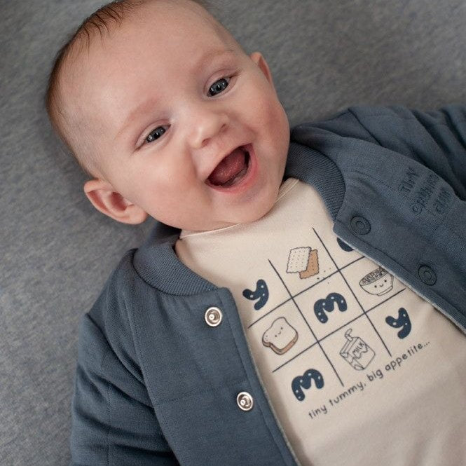 BREAKFAST BUDDY - Organic Cotton YUMMY Tic-Tac-Toe Graphic Long Sleeve Top