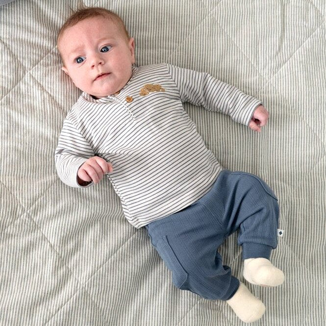 BREAKFAST BUDDY - Organic Cotton Rib Knit Cargo Fashion Pants