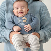 BREAKFAST BUDDY - Organic Cotton Striped Rib Knit Fashion Pants