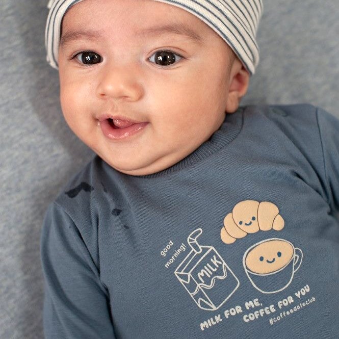BREAKFAST BUDDY - Organic Cotton Milk &amp; Coffee Graphic Long Sleeve Top