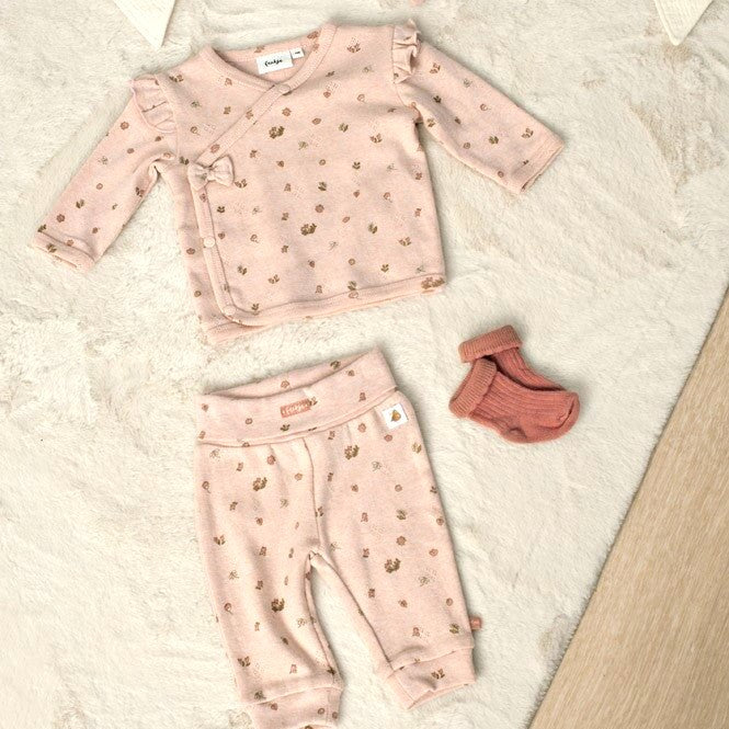 FALL IN LOVE — Organic Cotton Pointelle Floral Fashion Pants