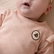 FALL IN LOVE — Organic Cotton Rib Jersey Ruffled-Shoulder Fashion Top