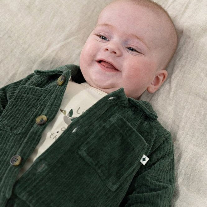 WIGGLE AND WADDLE — Organic Cotton Ribbed Velour Teddy-Lined Jacket