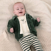 WIGGLE AND WADDLE — Organic Cotton Ribbed Velour Teddy-Lined Jacket