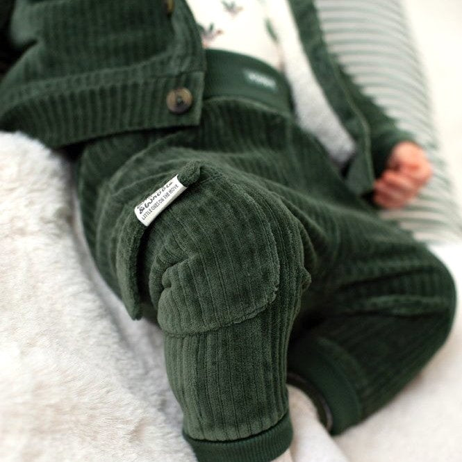 WIGGLE AND WADDLE — Organic Cotton Ribbed Velour Cargo Fashion Pants