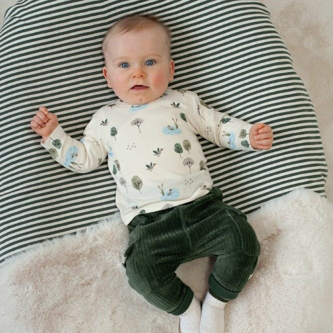 WIGGLE AND WADDLE — Organic Cotton Duck Pond Printed Fashion Top