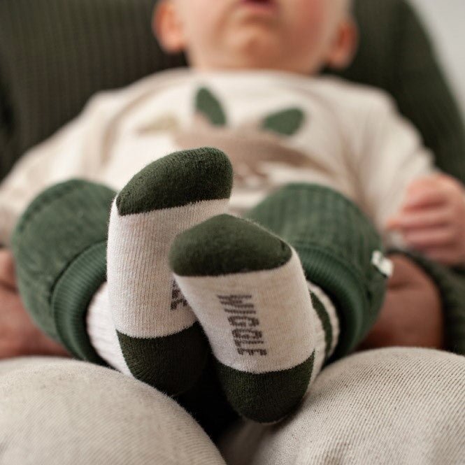 WIGGLE AND WADDLE — Organic Cotton Striped Ankle Socks