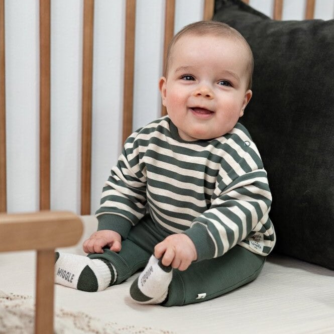 WIGGLE AND WADDLE — Organic Cotton Striped Ankle Socks