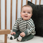 WIGGLE AND WADDLE — Organic Cotton Elastic French Terry Striped Sweat Top