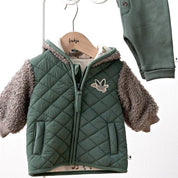 WIGGLE AND WADDLE — Quilted Teddy Bouclé Hooded Jacket