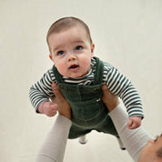 WIGGLE AND WADDLE — Organic Cotton Striped Rib Jersey Pocket Fashion Top