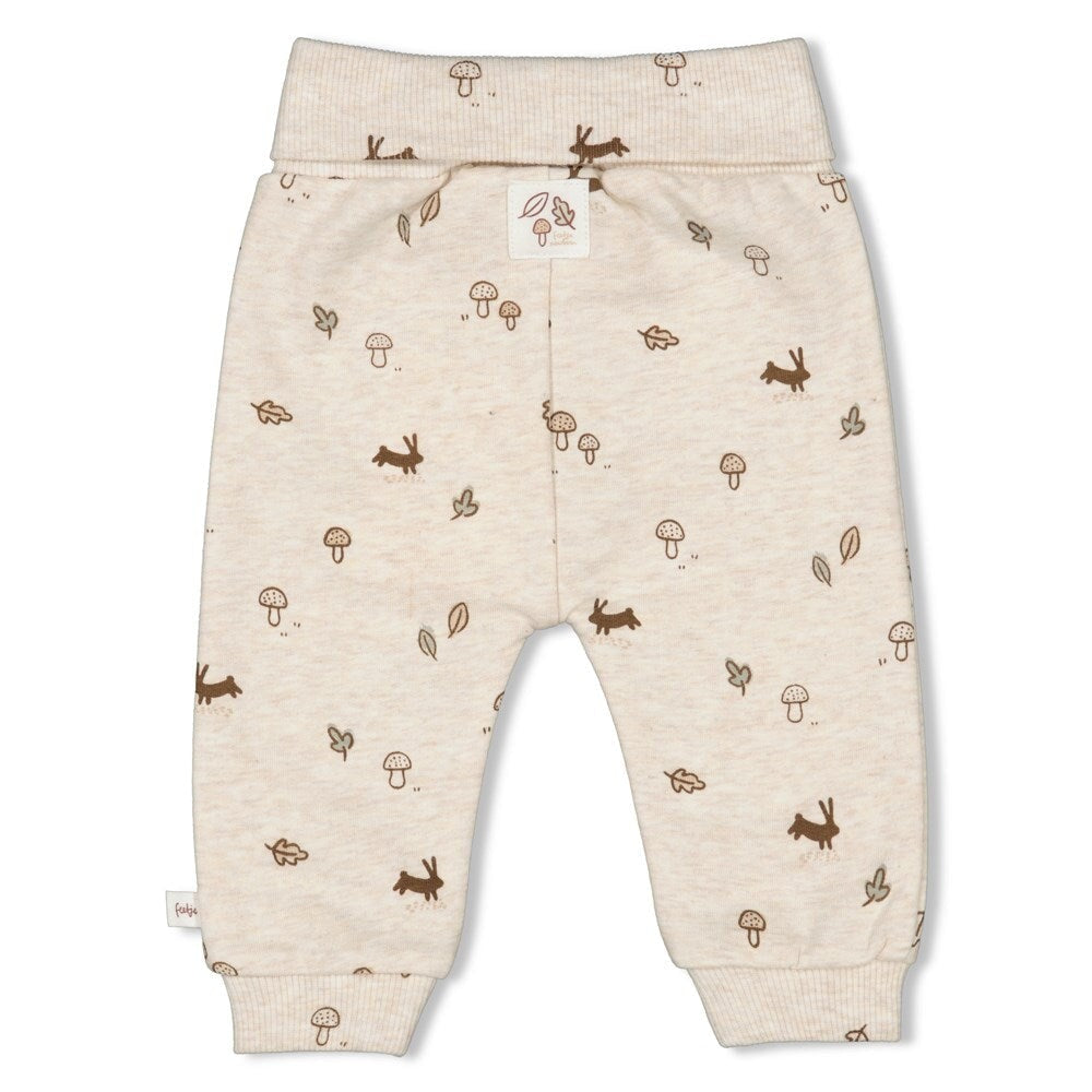 LITTLE FOREST FRIENDS Allover Print Brushed French Terry Pant