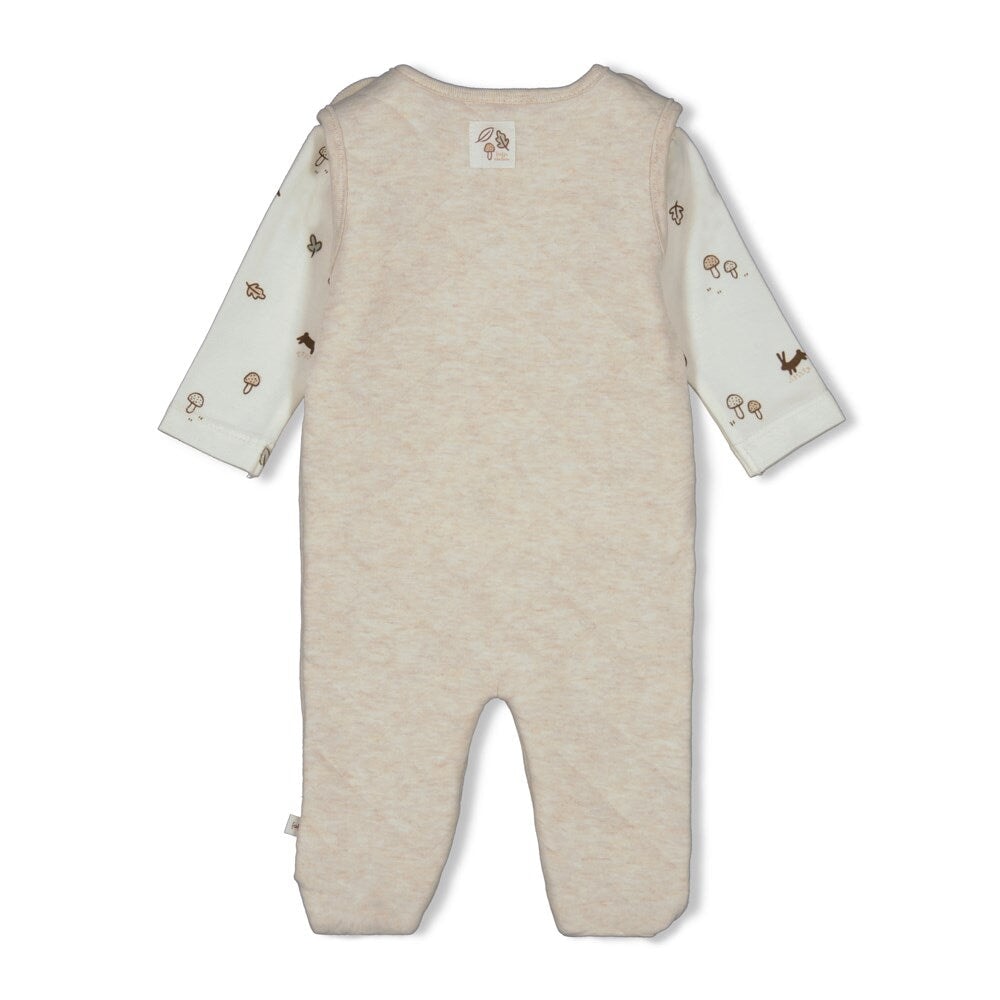 LITTLE FOREST FRIENDS "Stepped Double Knit" 2-Piece Footed Romper