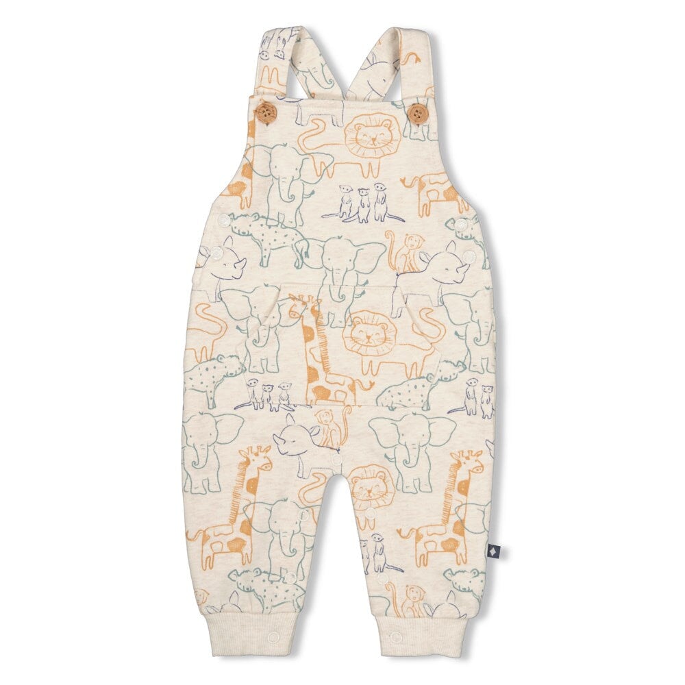 ANIMALS Allover Print Brushed French Terry Bib Overall