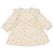 SENDING LOVE A Sweet Allover Print Rib Knit Jersey Dress