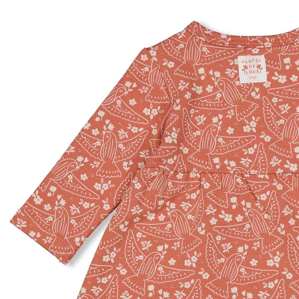 SENDING LOVE Allover Print French Terry Dress