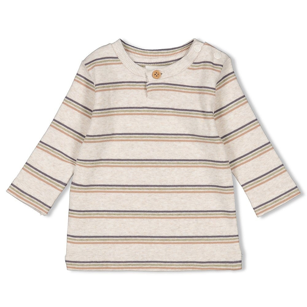 INTO THE FOREST-  Ribbed Knit Forest Stripe Top