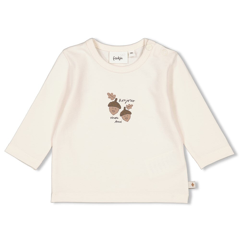 ACORN - Peached Inside Jersey “bonjour mon ami” Top