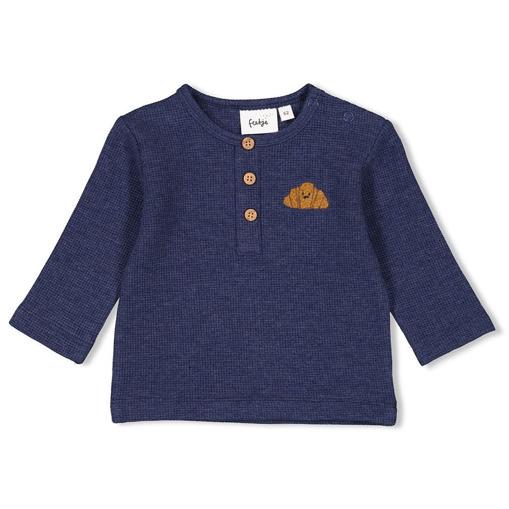 CLUB CROISSANT - Waffle Rib Placket Top