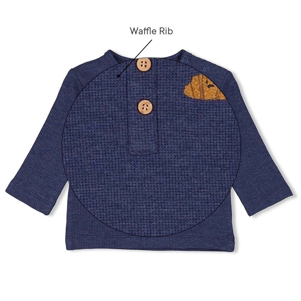 CLUB CROISSANT - Waffle Rib Placket Top
