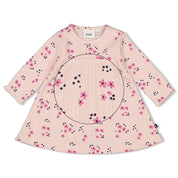 MIDNIGHT FLOWERS - Ajour Rib Allover Print Flowers Dress