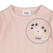 MIDNIGHT FLOWERS - Fancy Rib Knit Swing Top