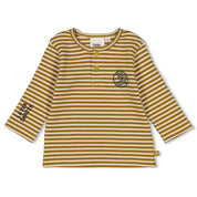 KEEP ROLLING - 2x2 Rib Jersey Henley Collar Top