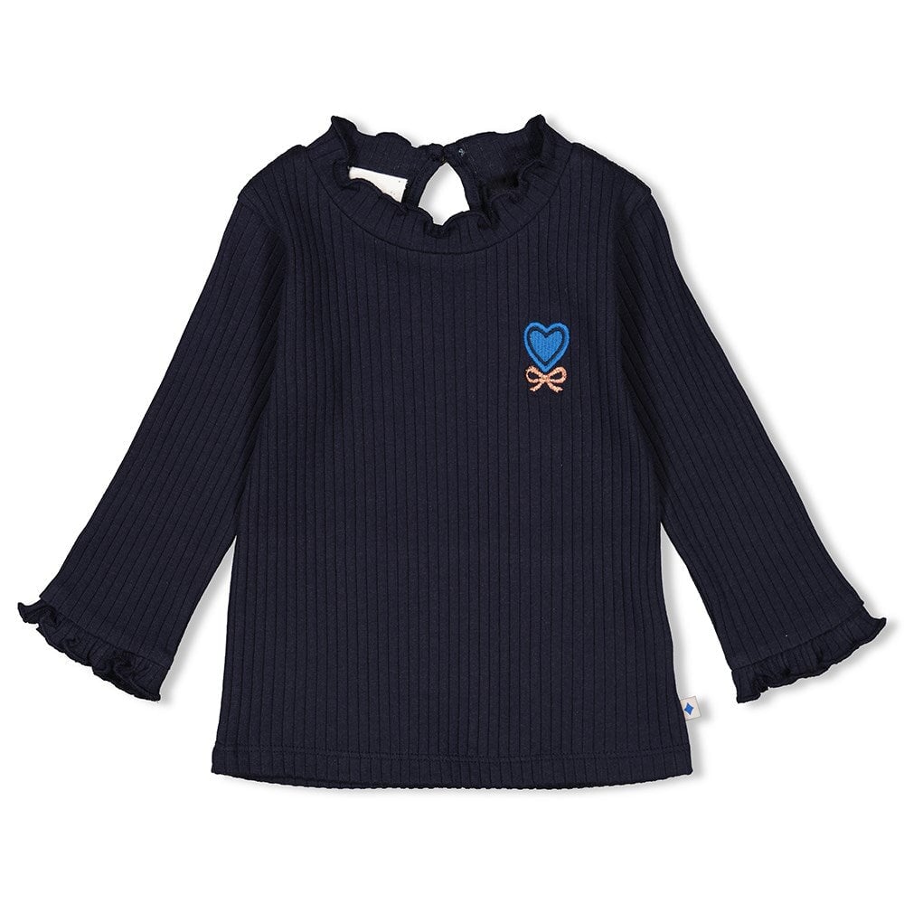 AMOUR TOUJOURS - 8x2 Rib Knit "Heart & Bow" Swing Top