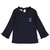 AMOUR TOUJOURS - 8x2 Rib Knit "Heart & Bow" Swing Top