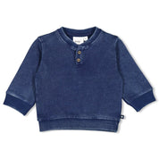 KEEPSAKE DENIM - French Terry Knit Henley Sweat Top